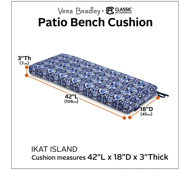 Vera Bradley Patio Bench Cushion 42"x18"x3" — View 13