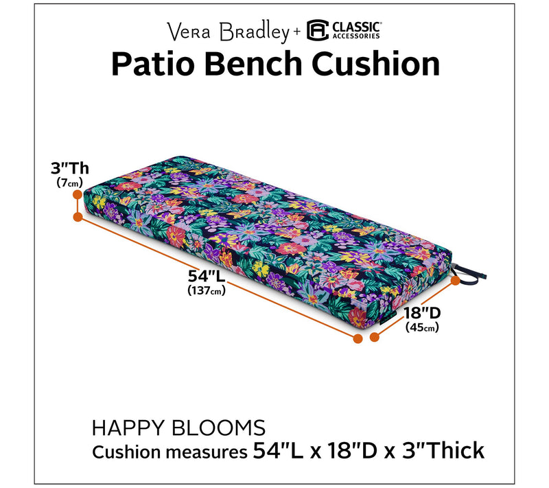 Vera Bradley Patio Bench Cushion 54x18x3 — View 10