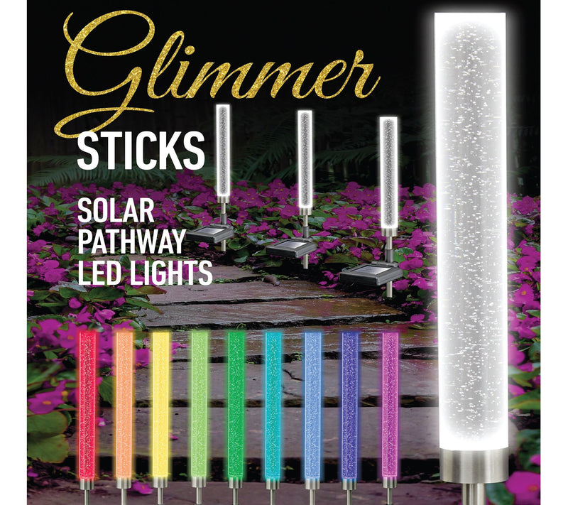 Bell + Howell Solar Powered Color Changing Glimmer Sticks 4pk — View 2