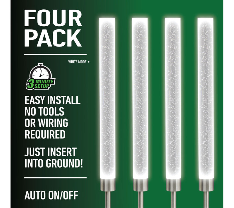 Bell + Howell Solar Powered Color Changing Glimmer Sticks 4pk — View 3