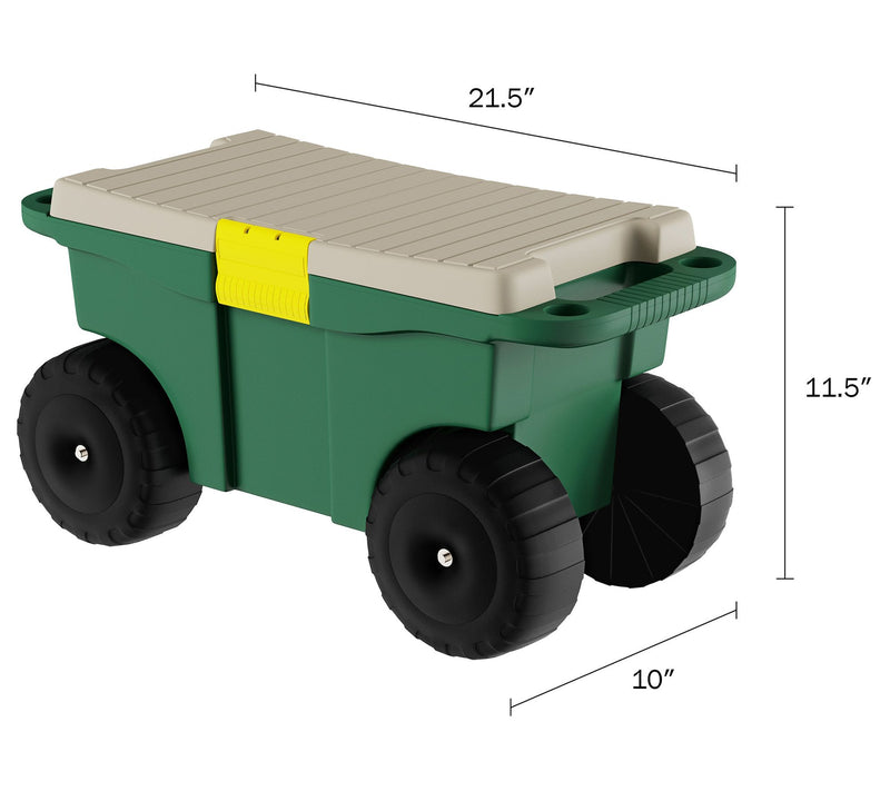 Pure Garden Garden Cart w/Seat - Storage Bench/Tool Tray — View 4