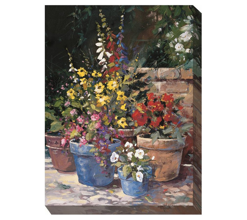 West of the Wind Blue Pots Outdoor Canvas Art 3x40 — View 3