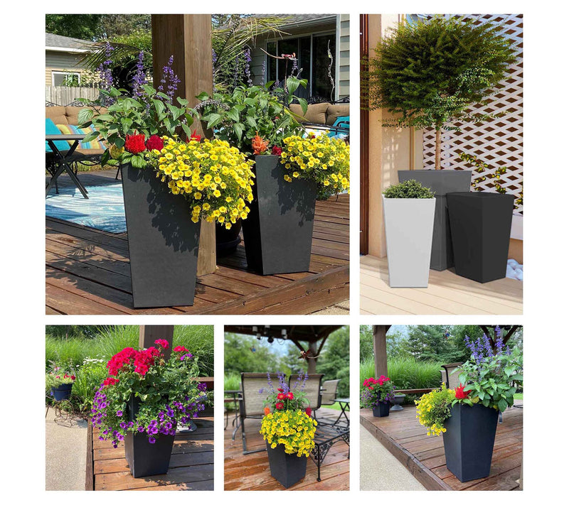 Bloem Finley Tall Tapered Square Planter 20" — View 12