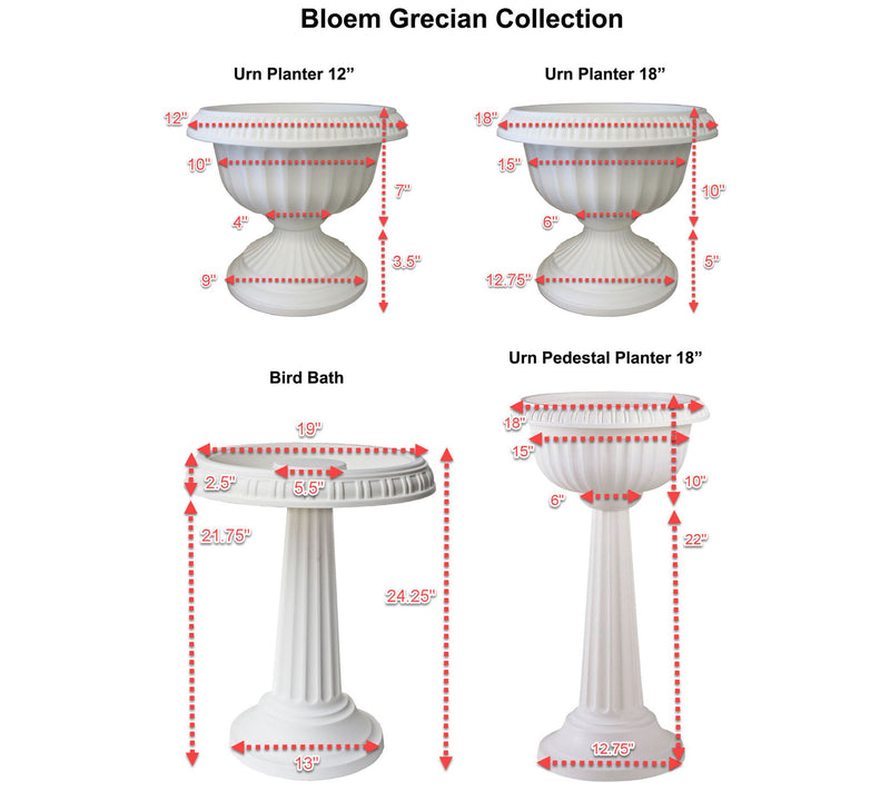 Bloem Grecian Urn Tall Pedestal Planter 32" — View 10