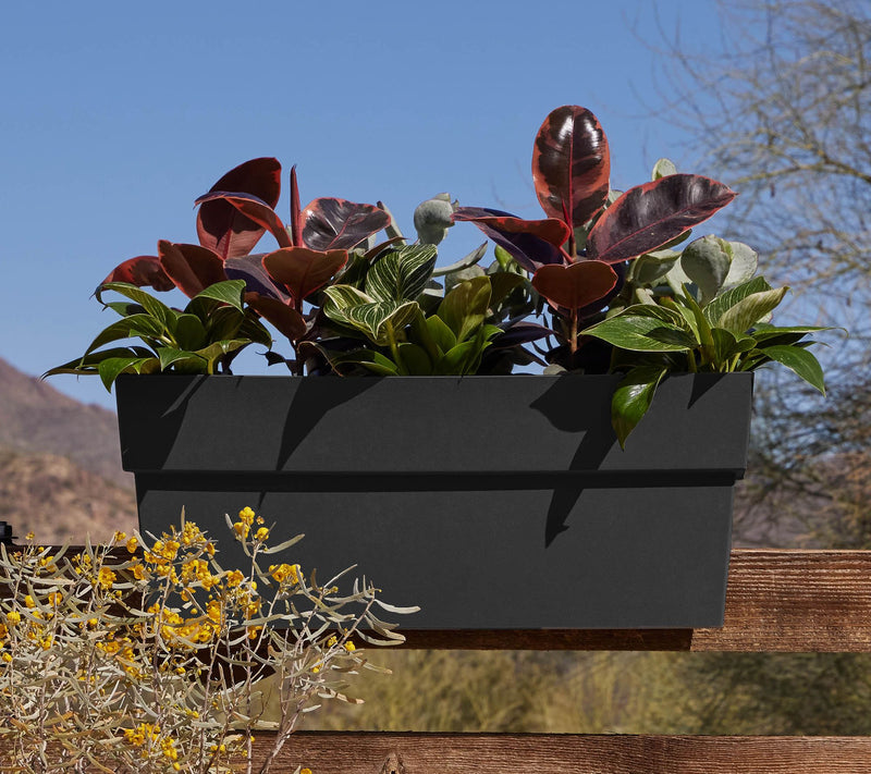 Bloem Finley Deck Rail Rectangle Planter: 24" — View 11