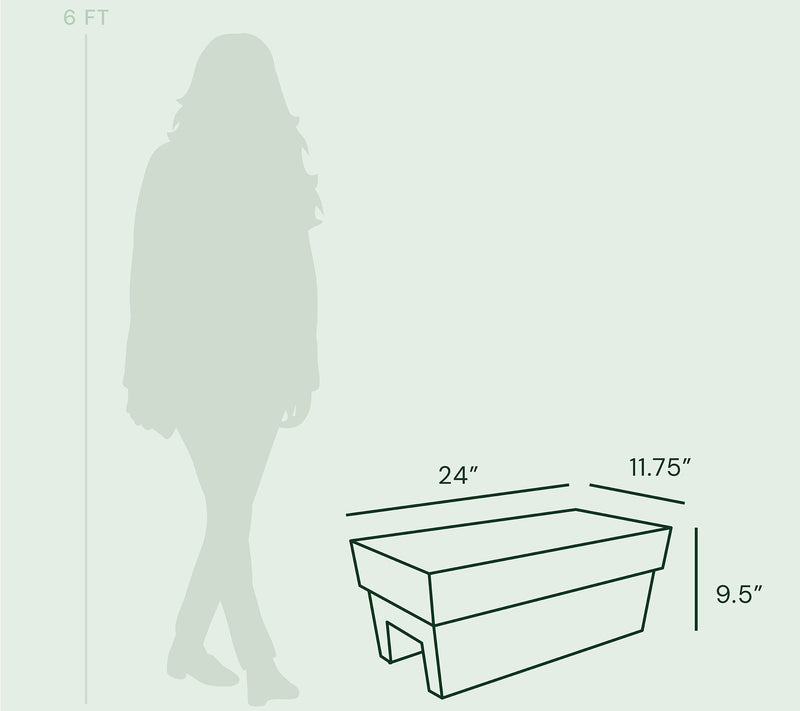 Bloem Finley Deck Rail Rectangle Planter: 24" — View 9