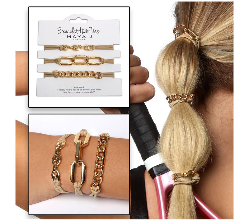 Maya J Jewelry Set of 9 Designer Hair Tie Bracelets — View 8