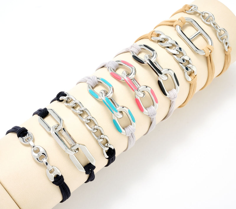 Maya J Jewelry Set of 9 Designer Hair Tie Bracelets — View 6
