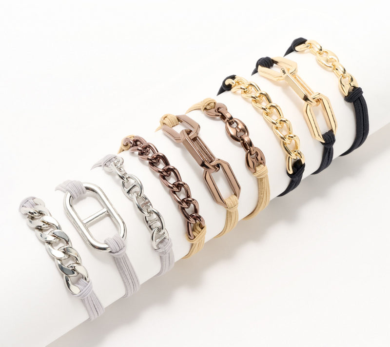 Maya J Jewelry Set of 9 Designer Hair Tie Bracelets — View 7