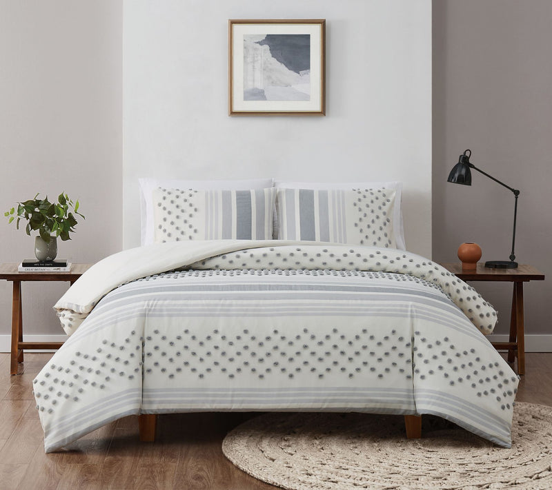 Brooklyn Loom Mia Tufted Texture Full/Queen Duvt Cover Set — Main view