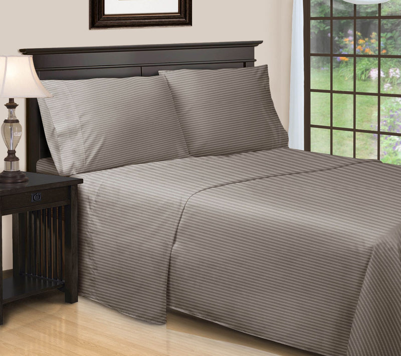 Superior 650TC Egyptian Cotton Striped Sheet, Cal.King — View 9