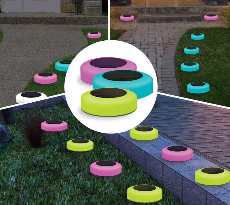 Bell + Howell Solar Powered Color Changing DiskLights 4-Pack — View 8