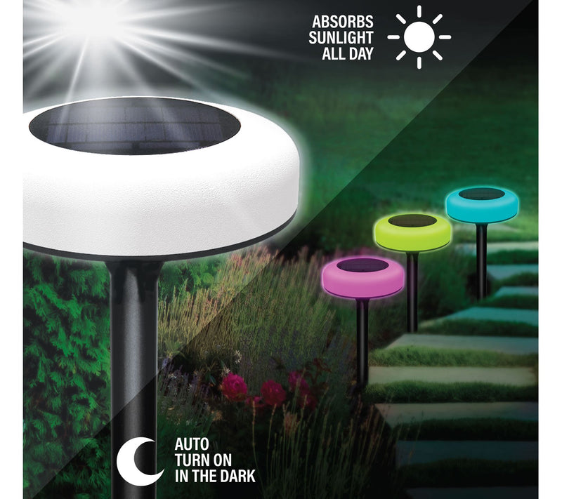 Bell + Howell Solar Powered Color Changing DiskLights 4-Pack — View 4