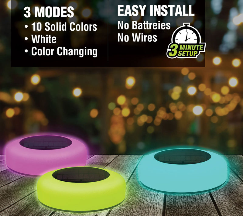 Bell + Howell Solar Powered Color Changing DiskLights 4-Pack — View 5