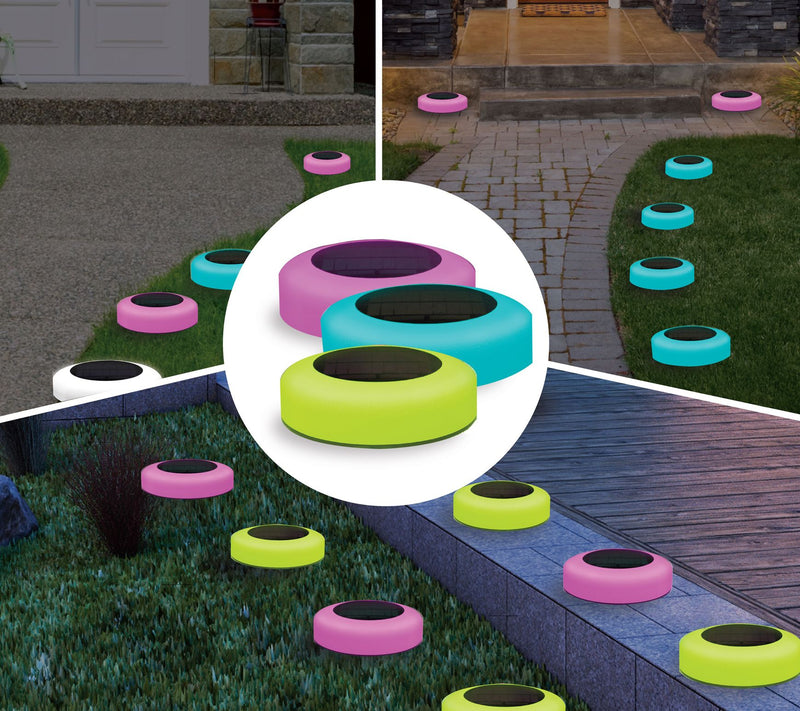 Bell + Howell Solar Powered Color Changing DiskLights 8 Pack — View 8
