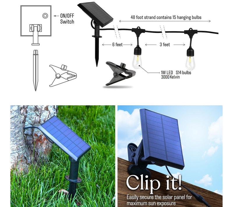 Brightech Ambience Pro Solar LED 1W 48Ft HanginString Lights — View 8