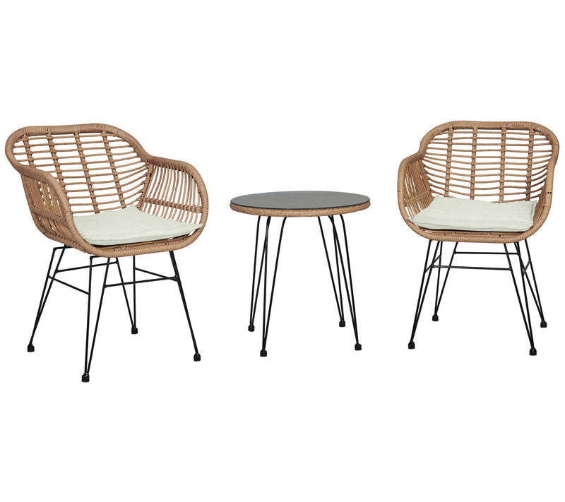Antibes 1.0 Steel Rattan 3-Piece Patio Conversation Set — Main view