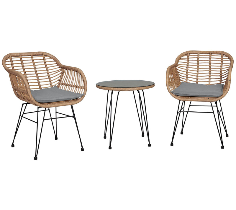 Antibes 1.0 Steel Rattan 3-Piece Patio Conversation Set — View 5
