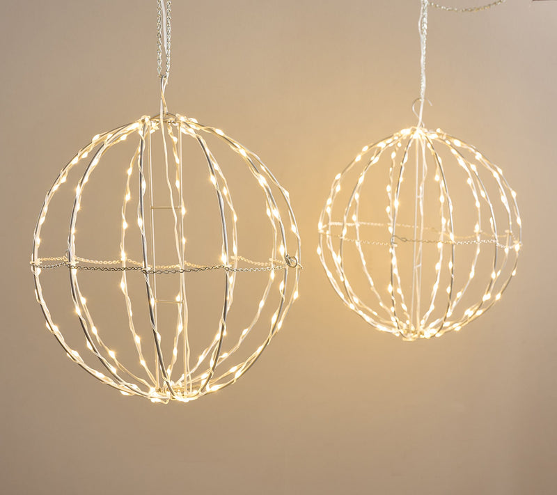 Indoor/Outdoor Set of 2 Lit Collapsible Plug-In Spheres by Valerie — Main view