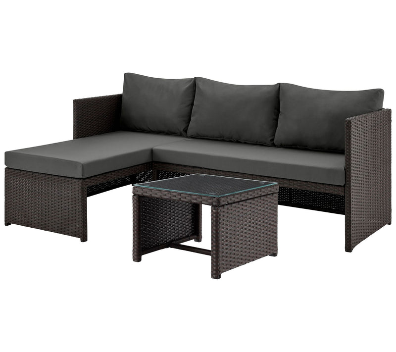 Menton Steel Rattan 2-Piece Lounge and 2 Seater with Table — View 5