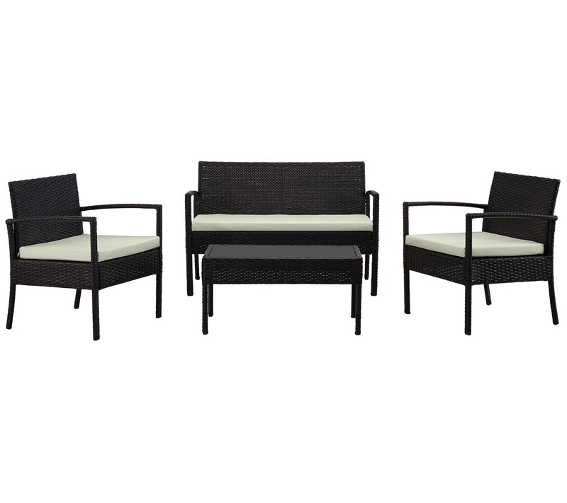 Noli Steel Ratt an 4-Piece Pati o Conversation Set with Cushio — Main view