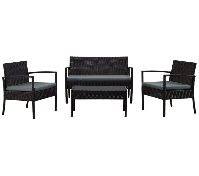 Noli Steel Ratt an 4-Piece Pati o Conversation Set with Cushio — View 5