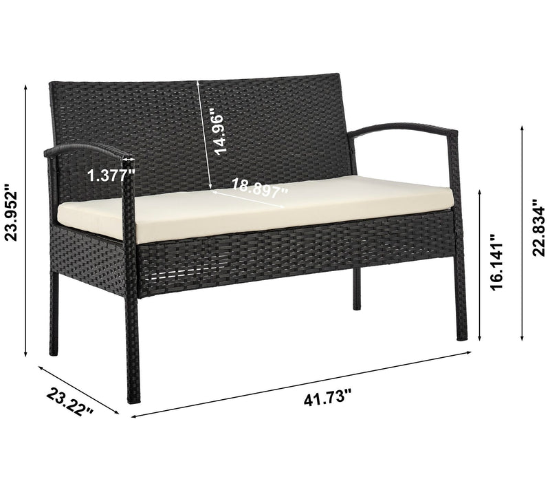 Noli Steel Ratt an 4-Piece Pati o Conversation Set with Cushio — View 6