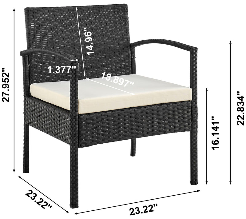 Noli Steel Ratt an 4-Piece Pati o Conversation Set with Cushio — View 8