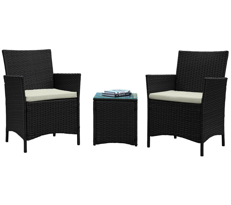 Imperia Steel Rattan 3-Piece Patio Conversation Set — Main view
