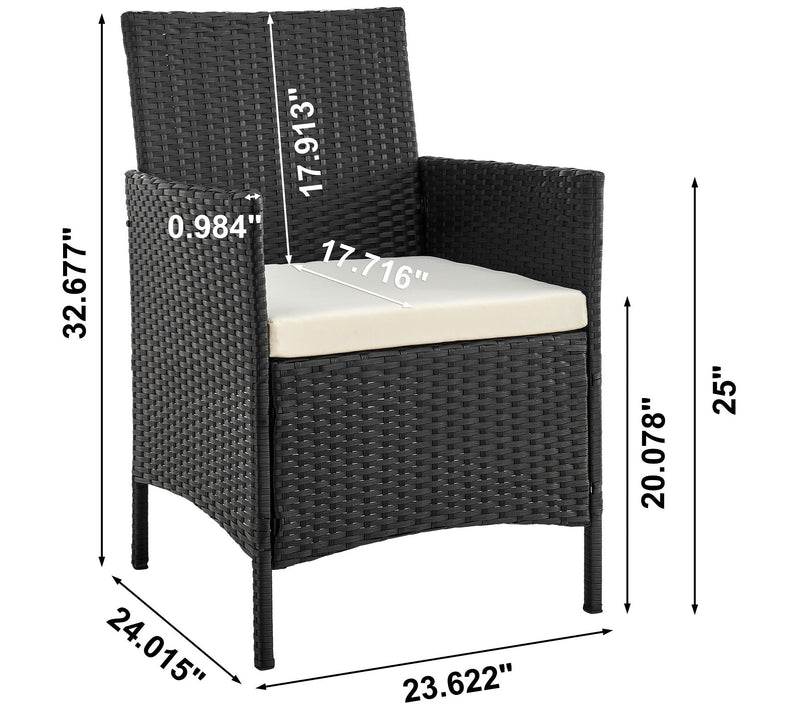Imperia Steel Rattan 3-Piece Patio Conversation Set — View 6
