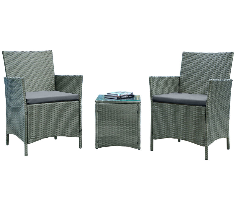 Imperia Steel Rattan 3-Piece Patio Conversation Set — View 5
