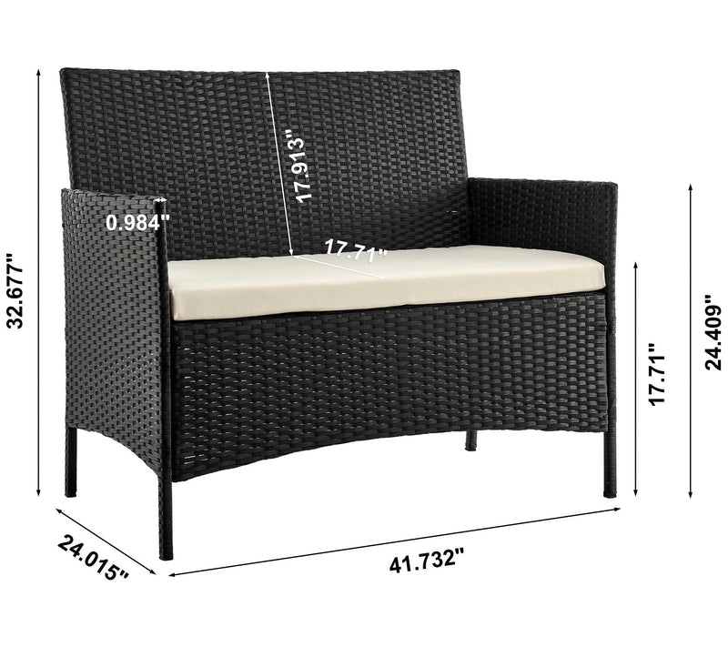 Imperia Steel R attan 4-Piece P atio Conversati on Set — View 6