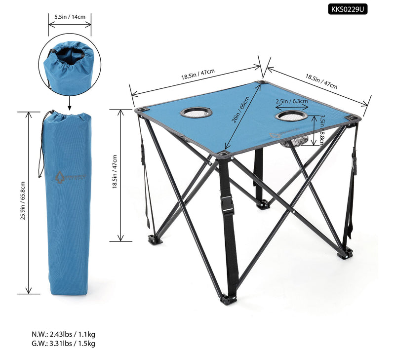 Arrowhead by Compass Home 26" Folding Table with Cup Holders — View 14