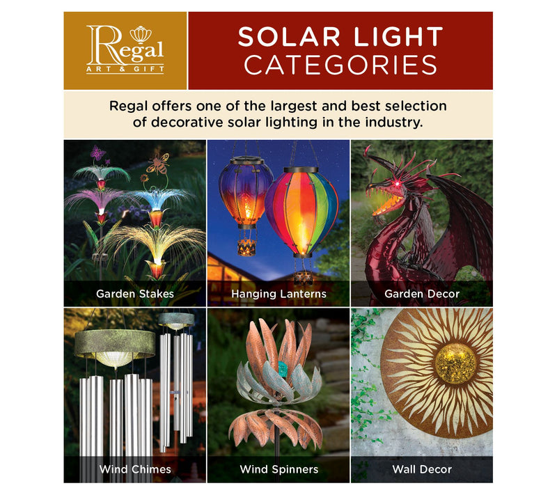 Regal Art & Gift Hot Air Balloon Solar Lantern LG - Stripe — View 5