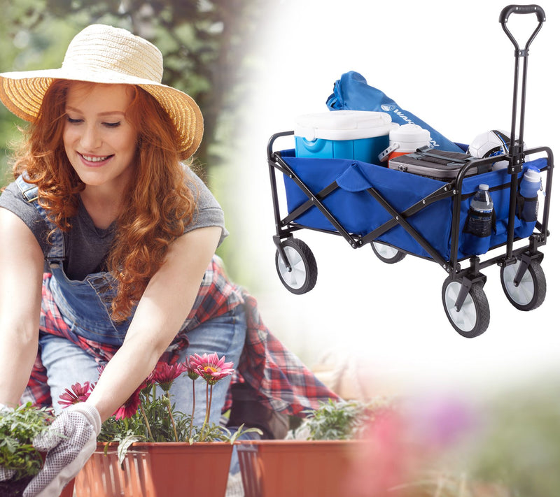 Folding Utility Cart with Telescoping Handle Heavy-Duty Wagon — View 7