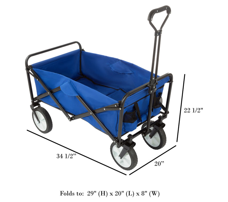 Folding Utility Cart with Telescoping Handle Heavy-Duty Wagon — View 2