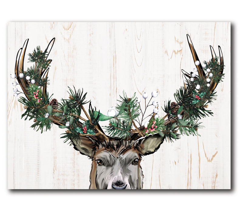Courtside Market Christmas Deer 16x20 Canvas Wa ll Art — Main view