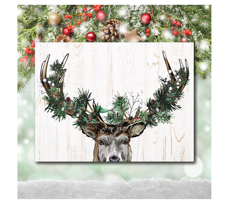 Courtside Market Christmas Deer 16x20 Canvas Wa ll Art — View 4