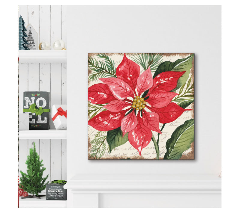 Courtside Market Poinsettia 16x16 Canvas Wall A rt — View 4