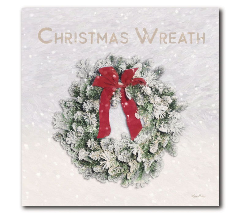 Courtside Market Christmas Wreath 16x16 Canvas Wall Art — View 3