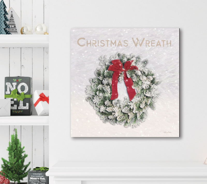 Courtside Market Christmas Wreath 16x16 Canvas Wall Art — View 4