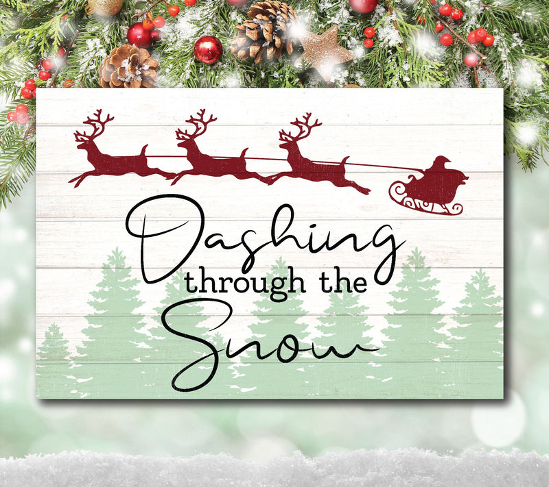 Courtside Market Dashing Through the Snow 12x18  Canvas Art — View 4