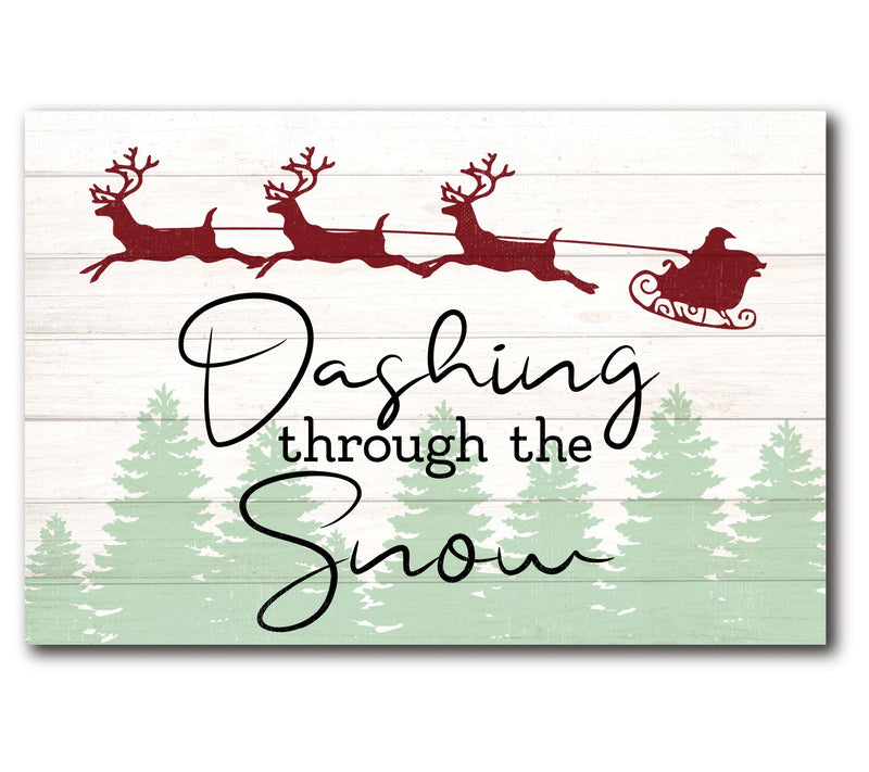 Courtside Market Dashing Through the Snow 12x18  Canvas Art — View 3