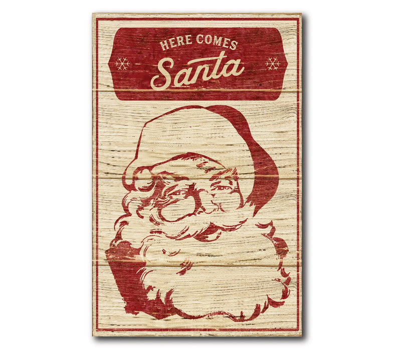 Courtside Market Here Comes Santa 12x18 Canvas Wall Art — Main view