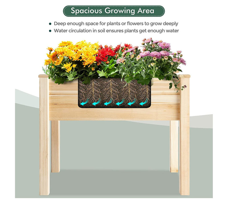 Backyard Expressions Elevated Wood Gardening Be d w/ Greenhous — View 4