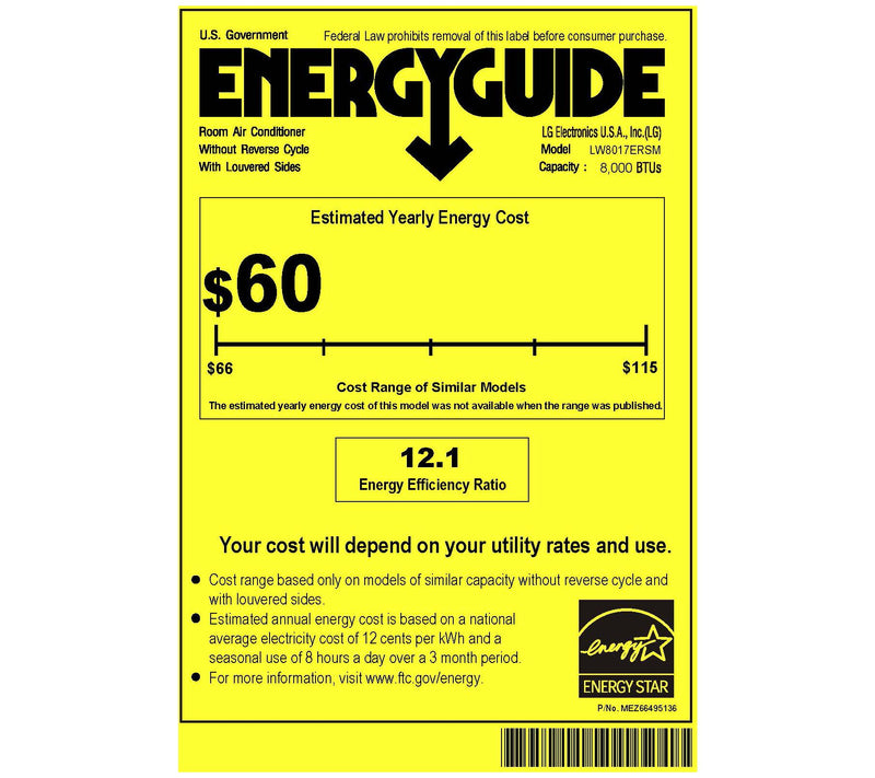 LG Energy Star 8,000 BTU 115V Window-Mounted Air Conditioner — View 10