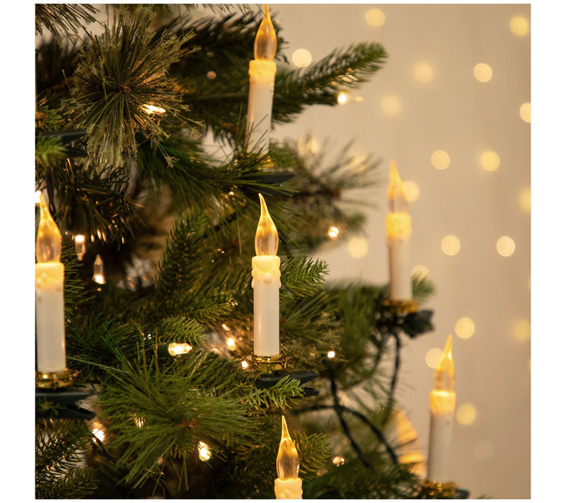 Northlight 10ct Flickering Clip On Candle Light s 7' Green Wir — View 5