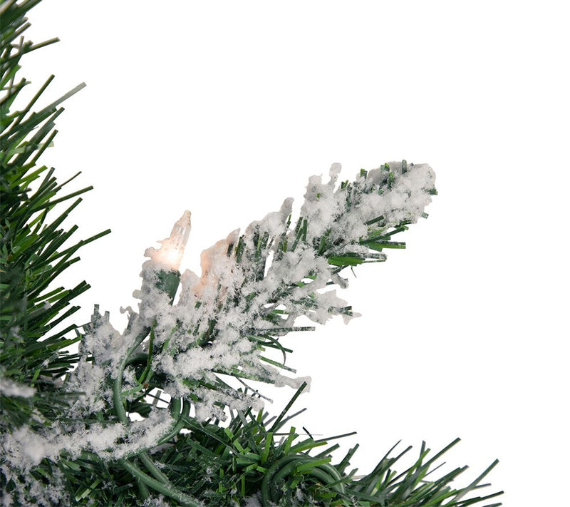 Northlight 9' x 10" Flocked Madison Pine Garlan d Clear Lights — View 4