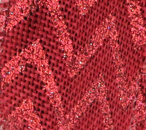 Northlight Pack of 12 Wine Red Chevron Ribbon 2 .5" x 120 — View 2