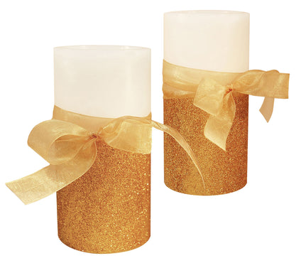 LumaBase 2ct Bow & Berry Battery-Operated Wax LED Candles